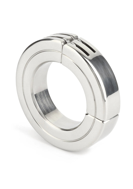 Bestel: Hinged Magnetic Cockring 45mm by Mr. Steel - bij Happytoys: de erotische sex webshop | liever Happy dan Easy ⭐⭐⭐⭐⭐ - Default Title - 38191 - SILVER