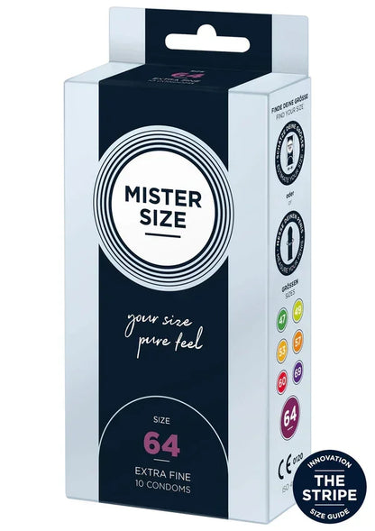64mmCondoms10pcsbyMisterSize1 @ Happytoys Sexshop: online sex shop for Feeling Happy & Easy 😊 the erotic store owned by a woman