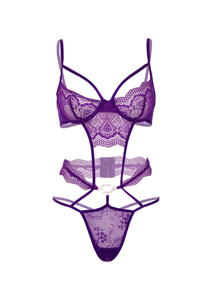 Bestel: Heart Lace Teddy with Jewel - bij Happytoys: de erotische sex webshop | liever Happy dan Easy ⭐⭐⭐⭐⭐