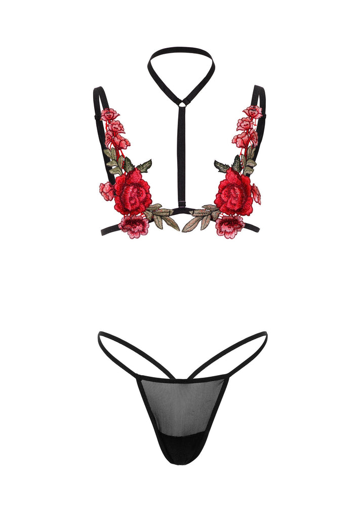 Bestel: Roses Bra and Panty Set by Daring Intimates - bij Happytoys: de erotische sex webshop | liever Happy dan Easy ⭐⭐⭐⭐⭐