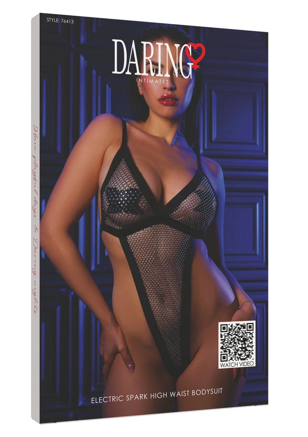 Electric Spark High Waist Bodysuit byDaring Intimates Electric Midnight