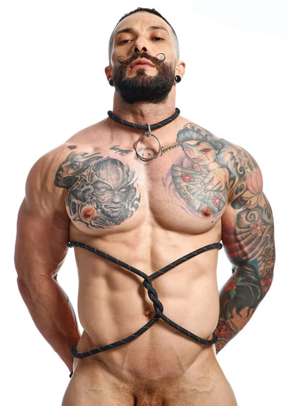 Bestel: DNGEON Cock Ring Rope by MOB Eroticwear Dngeon - bij Happytoys.nl, happytoys.be, Happytoys.ae: erotische sex webshop | liever Happy dan Easy ⭐⭐⭐⭐⭐ - Default Title - 81289 - BLACK - O/S