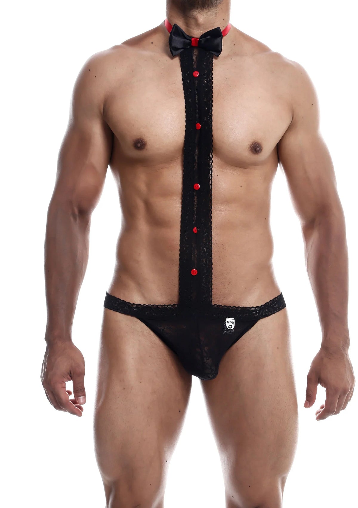Bestel: MOB Tuxedo Lace Thong by MOB Eroticwear - bij Happytoys.nl, happytoys.be, Happytoys.ae: erotische sex webshop | liever Happy dan Easy ⭐⭐⭐⭐⭐