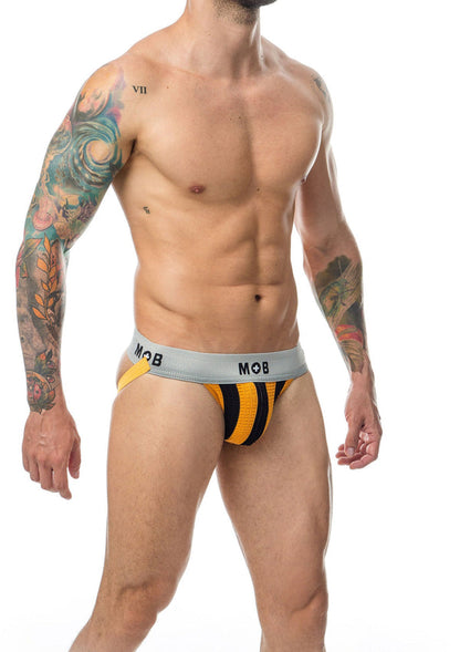 Bestel: MOB Stripe Classic Jock by MOB Eroticware - bij Happytoys: de erotische sex webshop | liever Happy dan Easy ⭐⭐⭐⭐⭐