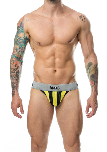 Bestel: MOB Stripe Classic Jock by MOB Eroticware - bij Happytoys: de erotische sex webshop | liever Happy dan Easy ⭐⭐⭐⭐⭐