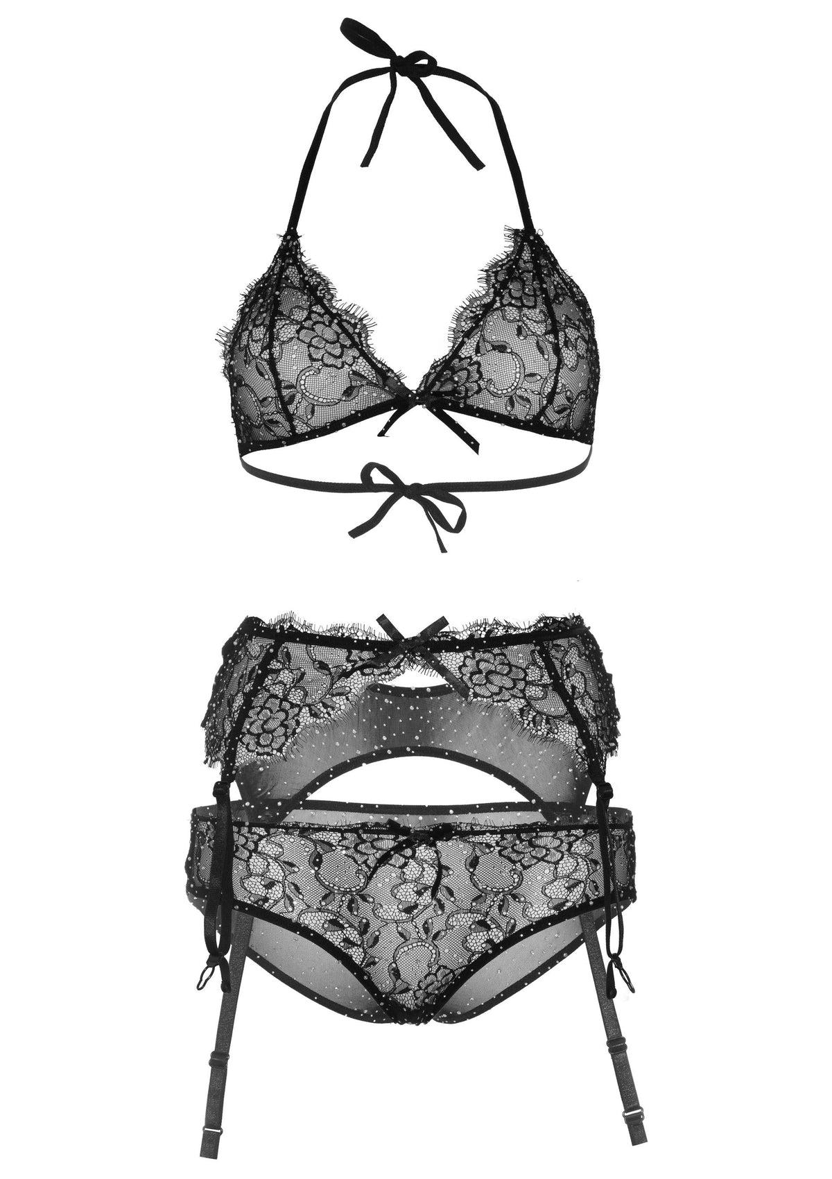 Beste vandaag nog: Bra and Panty Set with Lace Garter Belt - bij Happytoys Sexshop: online sex shop for Feeling Happy & Easy 😊