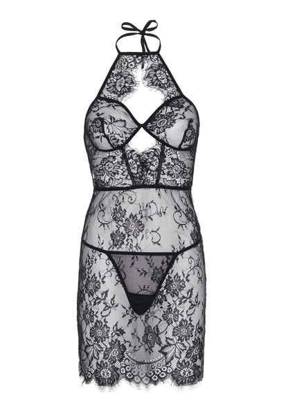 Dress with Scalloped Lace and String