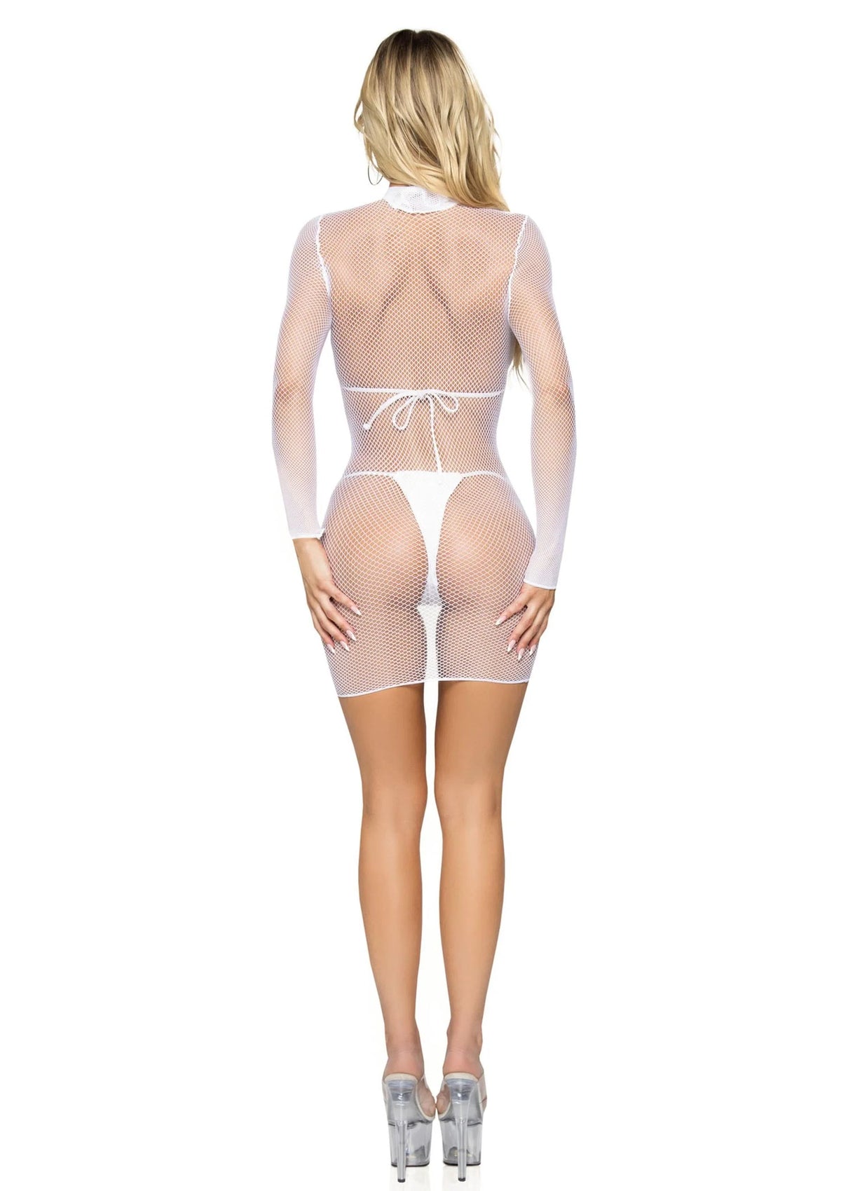 Ultra Net High Neck Mini Dress