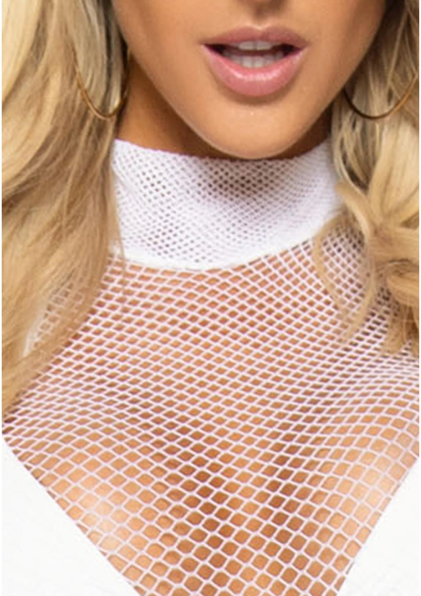 Ultra Net High Neck Mini Dress