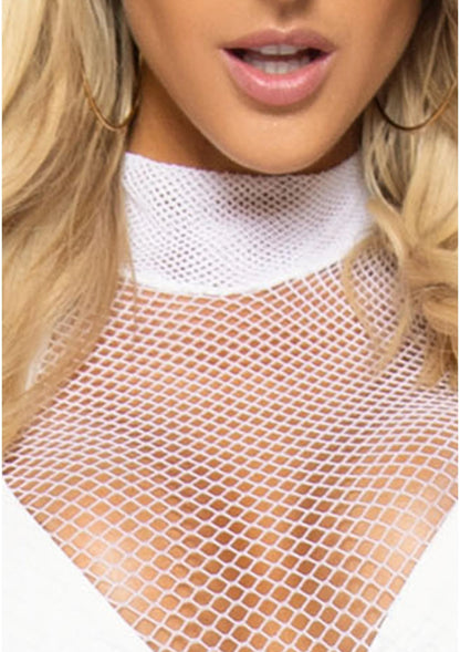 Ultra Net High Neck Mini Dress