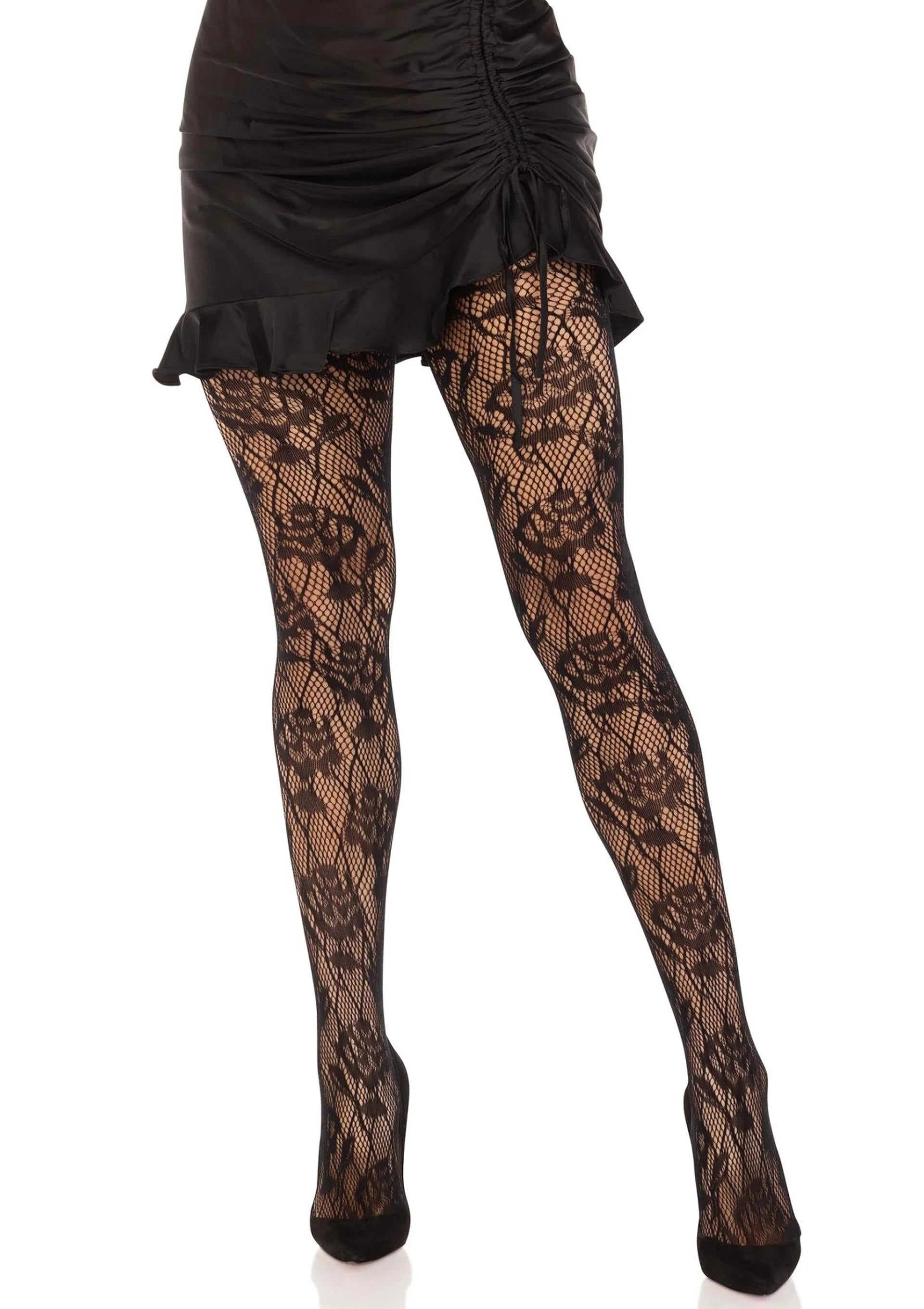 Beste vandaag nog: Wild Rose Net Pantyhose - bij Happytoys Sexshop: online sex shop for Feeling Happy & Easy 😊 - Default Title - 82093 - BLACK - O/S