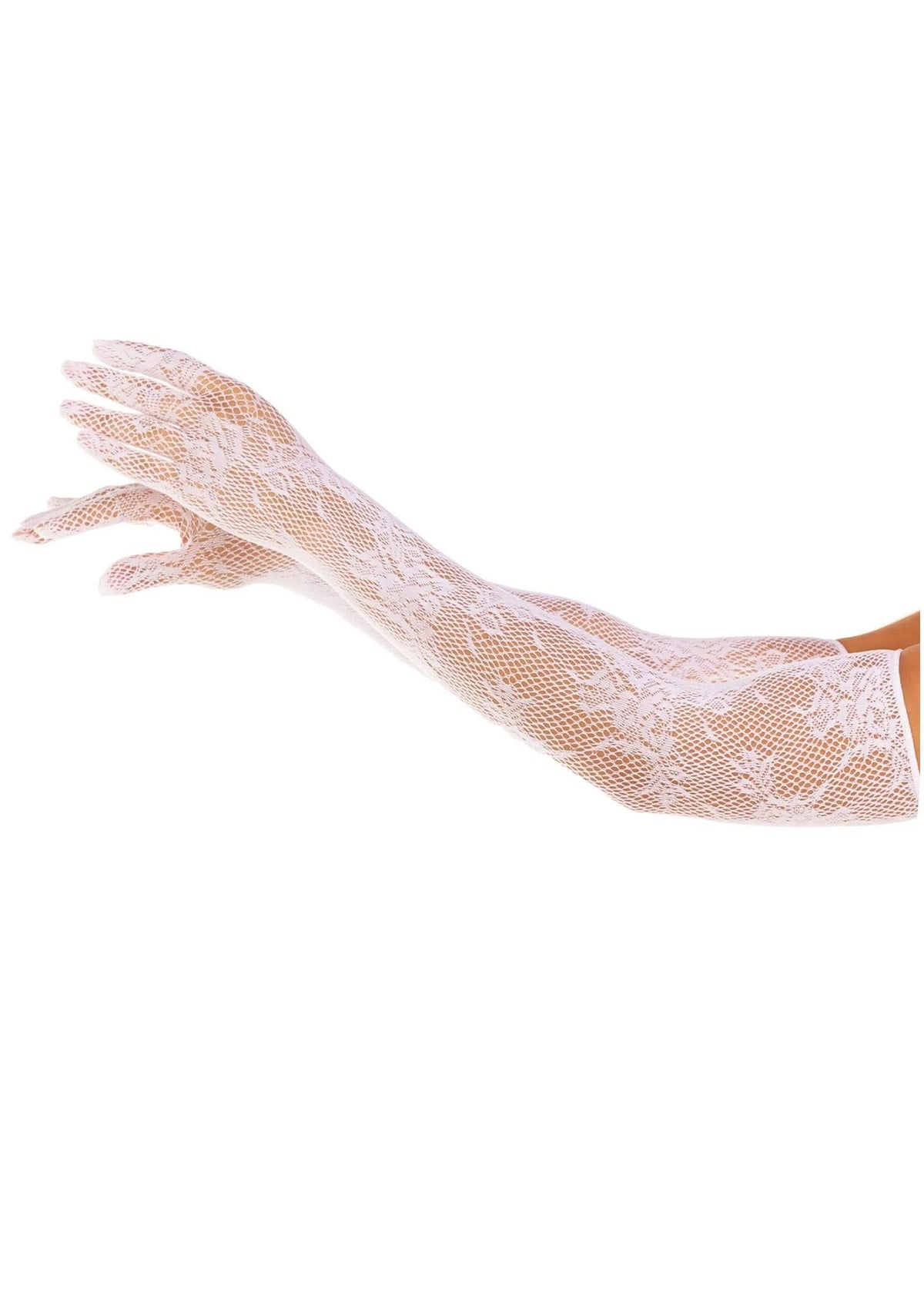 Opera Length Floral Net Gloves