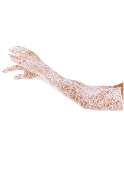 Opera Length Floral Net Gloves