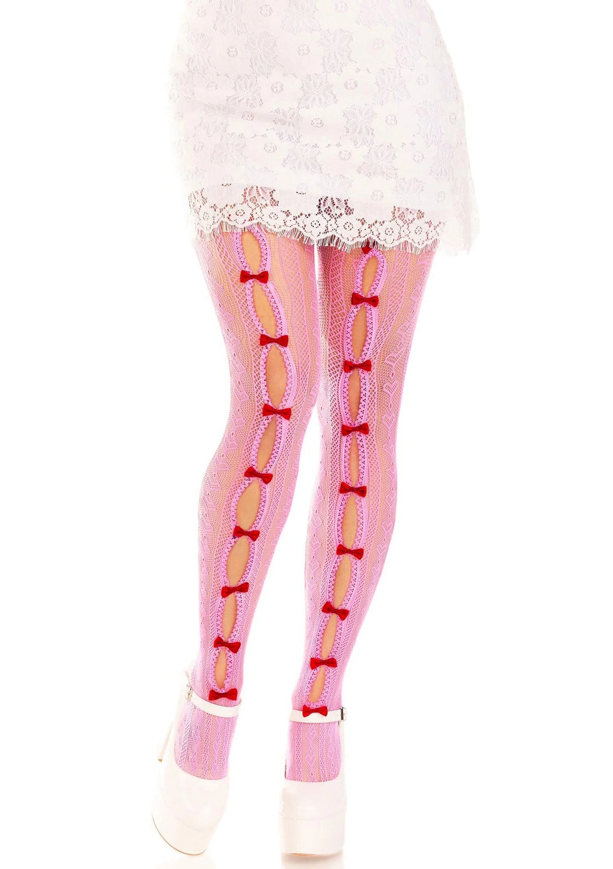 Bestel: Sweetheart Striped Net Pantyhose - bij Happytoys: de erotische sex webshop | liever Happy dan Easy ⭐⭐⭐⭐⭐ - Default Title - 85065 - PINK - O/S