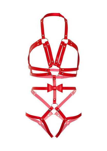 Vegan Leather Harness with Bow by Kink