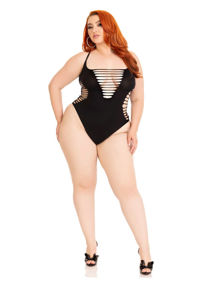 Bestel: Plus Shredded Racer Back Thong Bodysuit by LegAvenue - bij Happytoys: de erotische sex webshop | liever Happy dan Easy ⭐⭐⭐⭐⭐