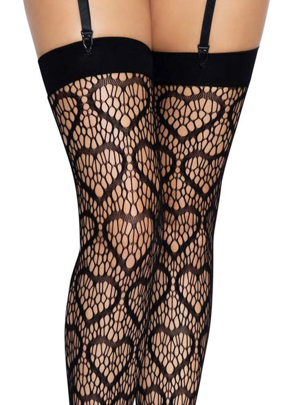 Bestel: Heart Net Thigh Highs - bij Happytoys: de erotische sex webshop | liever Happy dan Easy ⭐⭐⭐⭐⭐