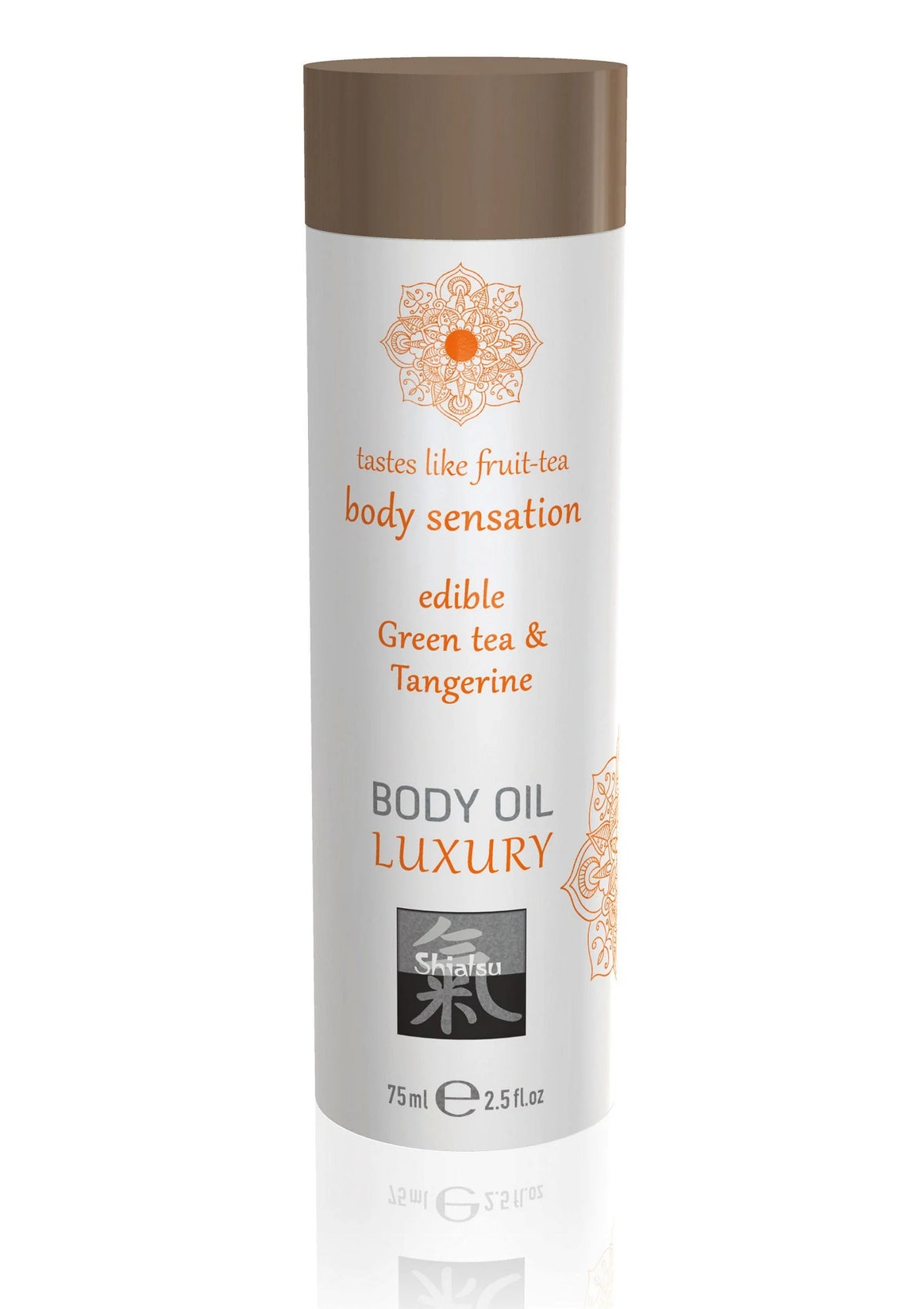 Bestel: Luxury Edible Body Oil 75 ml - bij Happytoys: de erotische sex webshop | liever Happy dan Easy ⭐⭐⭐⭐⭐ - Default Title - 90451 - GREENTEA - 75