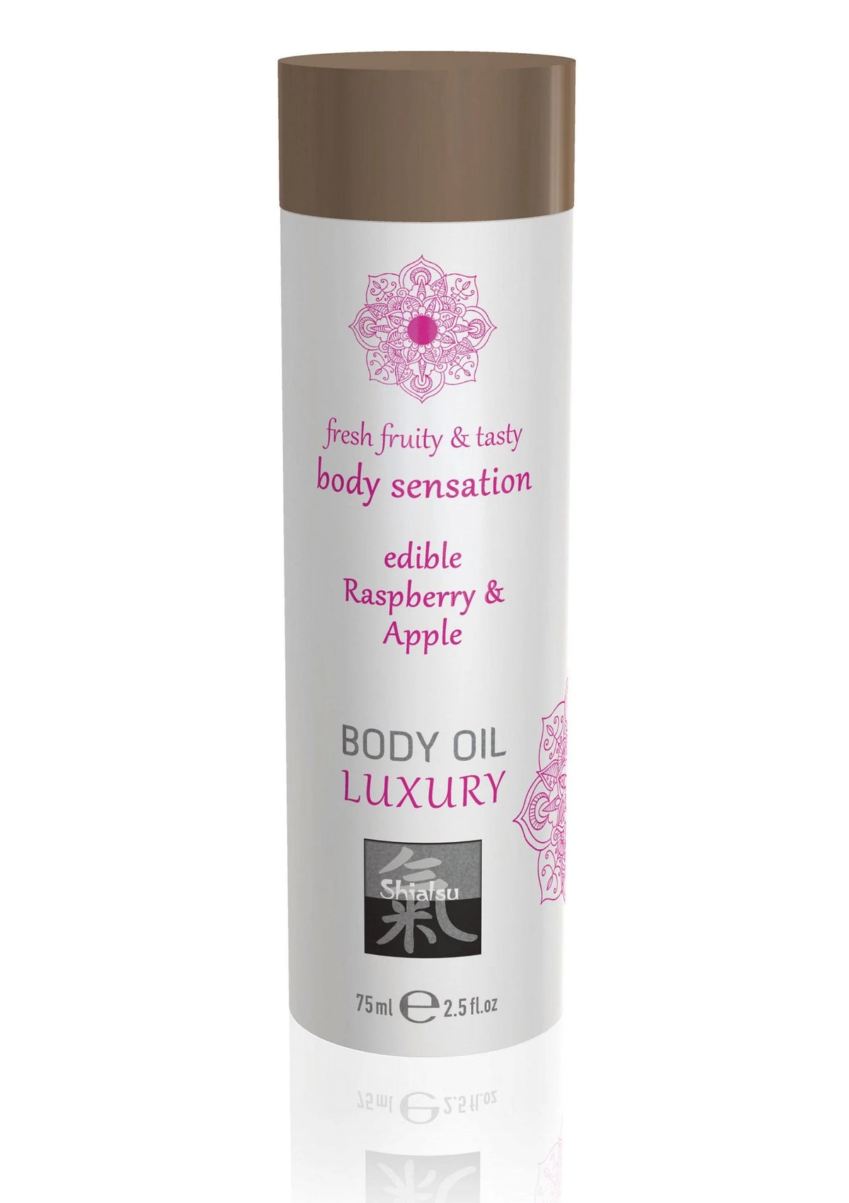 Bestel: Luxury Edible Body Oil 75 ml - bij Happytoys: de erotische sex webshop | liever Happy dan Easy ⭐⭐⭐⭐⭐ - Default Title - 90451 - RASPBERRY - 75