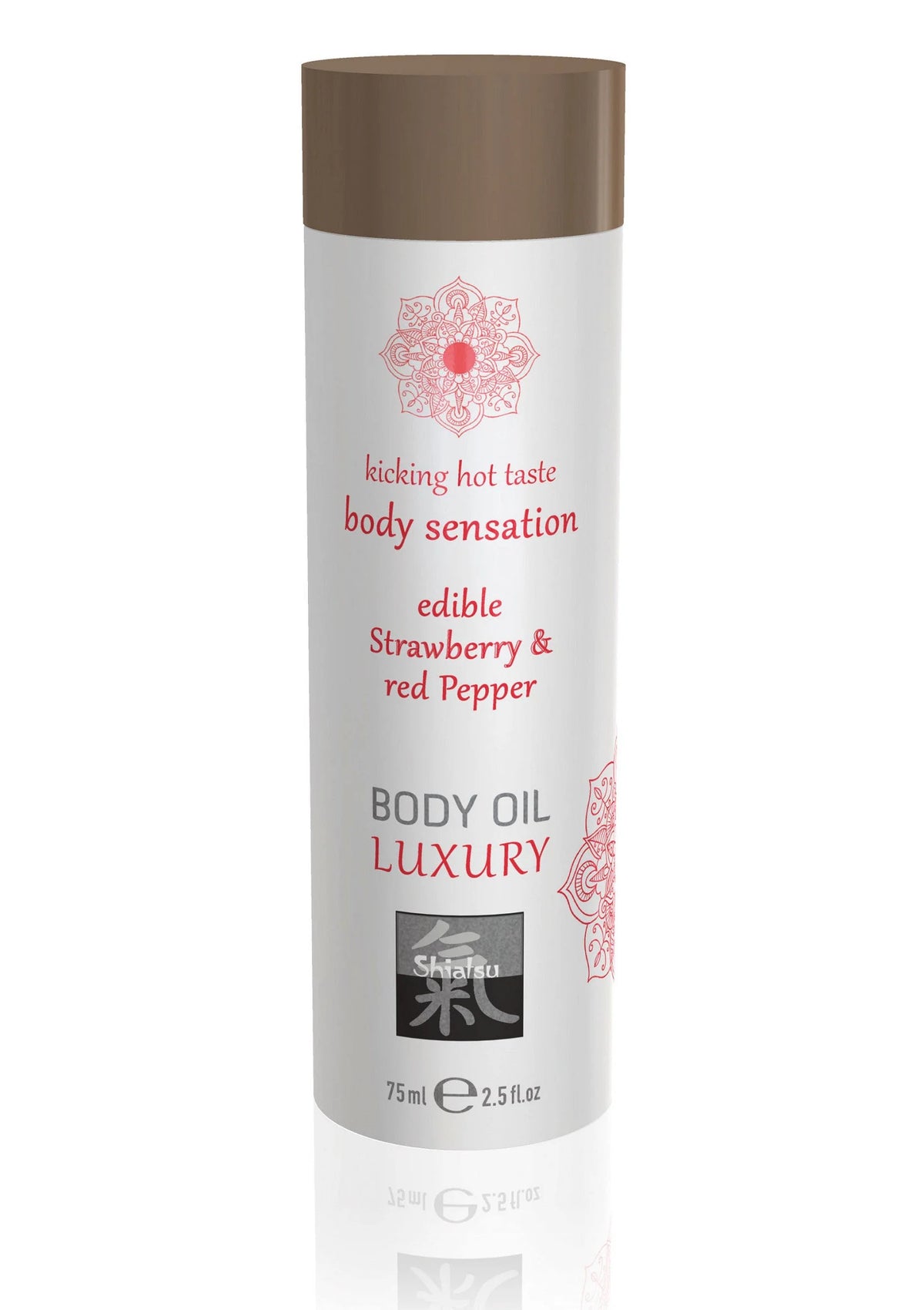 Bestel: Luxury Edible Body Oil 75 ml - bij Happytoys: de erotische sex webshop | liever Happy dan Easy ⭐⭐⭐⭐⭐ - Default Title - 90451 - STRAWBERRY - 75