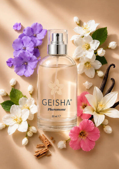 Bestel: Pheromone Perfume For Her 50 ml by Geisha - bij Happytoys: de erotische sex webshop | liever Happy dan Easy ⭐⭐⭐⭐⭐