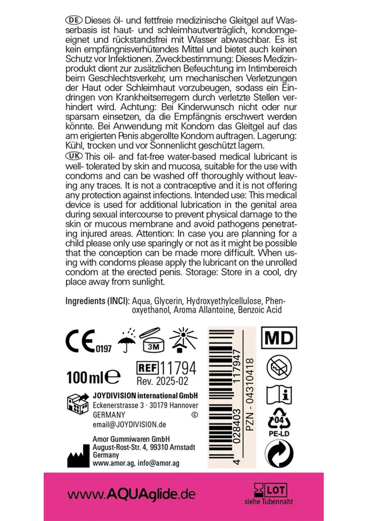 Bestel: Aquaglide 100 ml by Joy Devision - bij Happytoys: de erotische sex webshop | liever Happy dan Easy ⭐⭐⭐⭐⭐