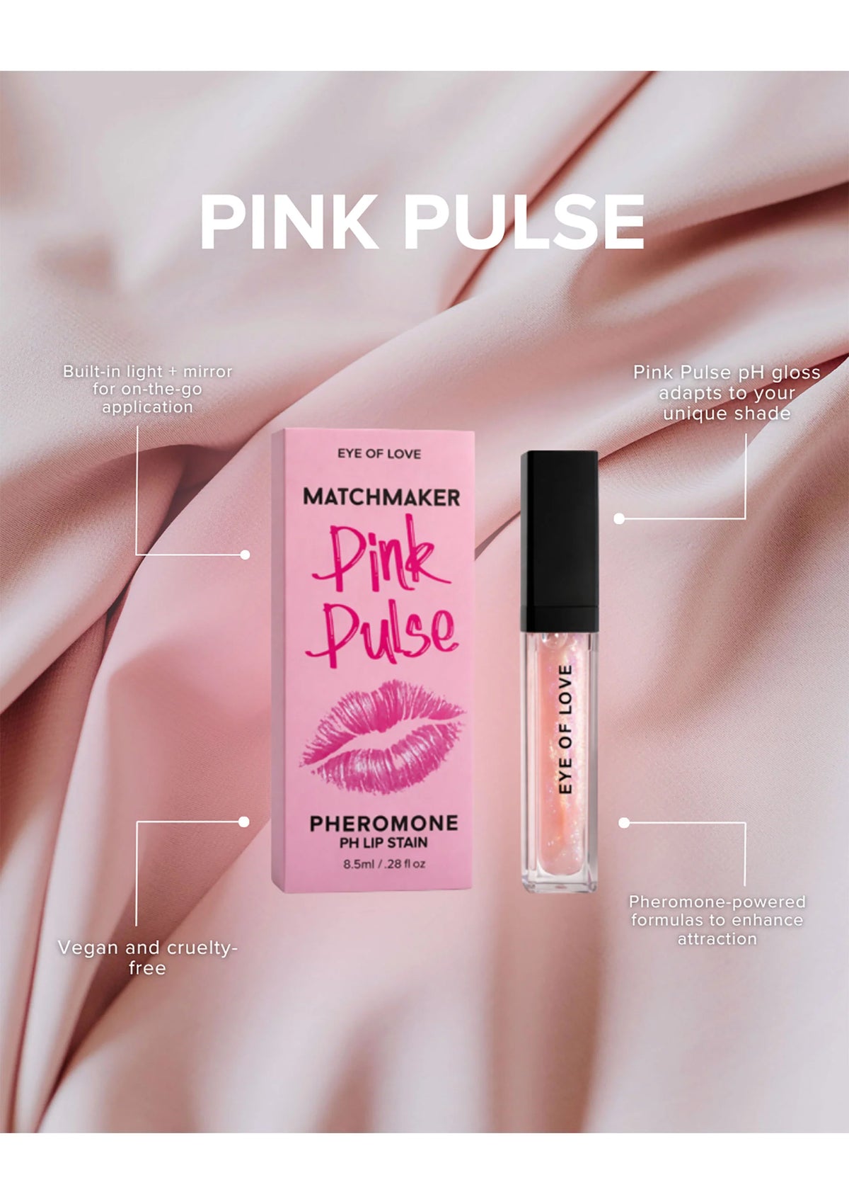 Pink Pulse Pheromone Lip Gloss 8ml by Eye of Love Matchmaker