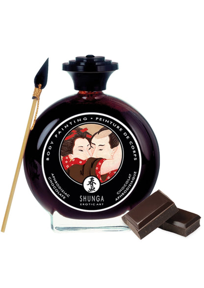 Bestel: Edible Body Paint 100 ml by Shunga - bij Happytoys.nl, happytoys.be, Happytoys.ae: erotische sex webshop | liever Happy dan Easy ⭐⭐⭐⭐⭐ - Chocolate - 94508 - CHOCOLATE - 100
