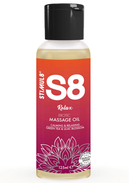 Bestel: S8 Massage Oil 125 ml - bij Happytoys: de erotische sex webshop | liever Happy dan Easy ⭐⭐⭐⭐⭐ - Default Title - 97415 - GREENTEA - 125