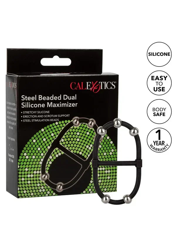 BeadedDualSiliconeMaximizerbyCalExotics4 @ Happytoys Sexshop: online sex shop for Feeling Happy & Easy 😊 the erotic store owned by a woman