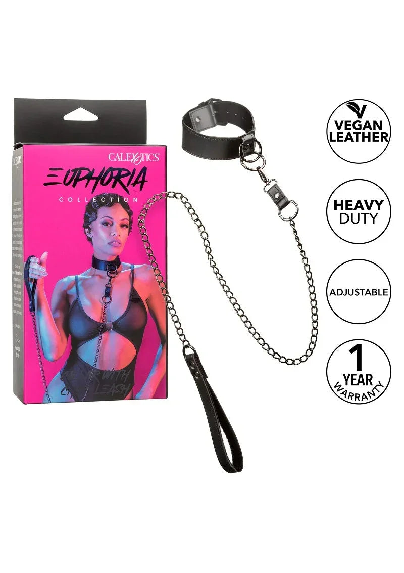 CalExoticsEuphoriaCollectionCollarwithChainLeash7 @ Happytoys Sexshop: online sex shop for Feeling Happy & Easy 😊 the erotic store owned by a woman