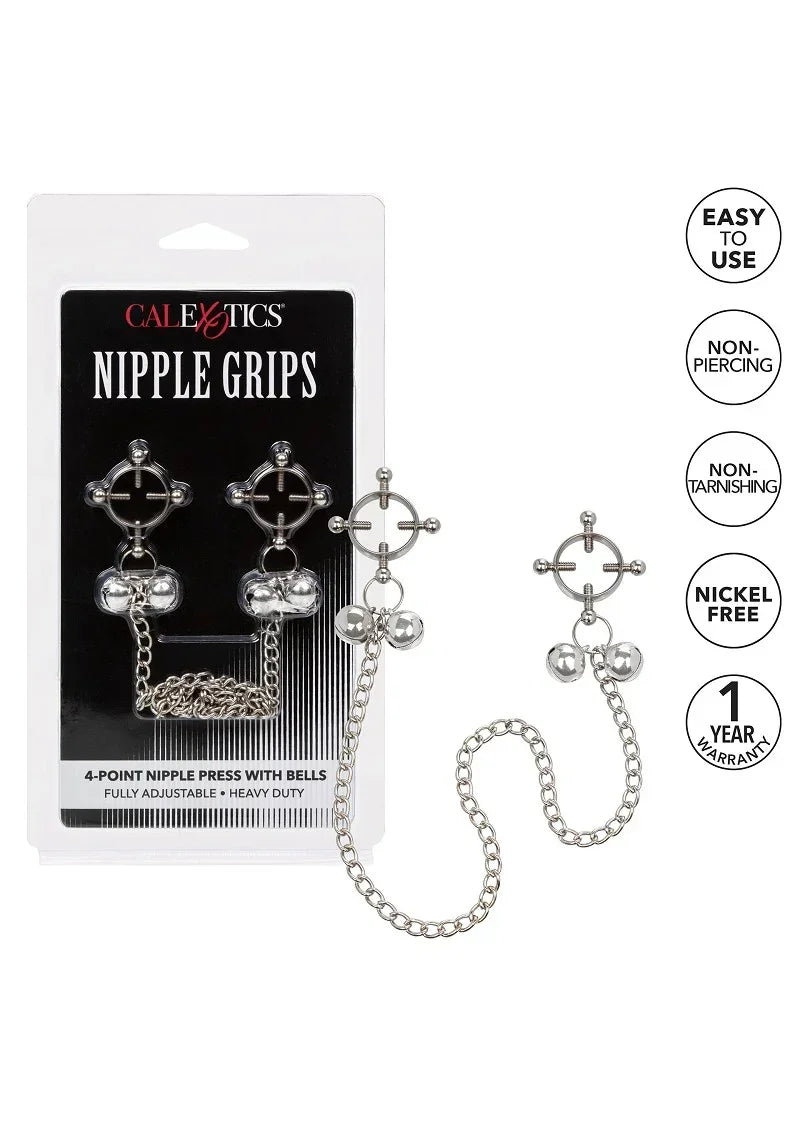 CalExoticsNippleGrips4-puntstepelpersmetbellen6 @ Happytoys Sexshop: online sex shop for Feeling Happy & Easy 😊 the erotic store owned by a woman