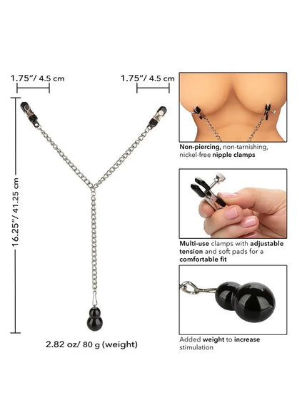 CalExoticsNipplePlayWeightedDualTierNippleClamps4 @ Happytoys Sexshop: online sex shop for Feeling Happy & Easy 😊 the erotic store owned by a woman