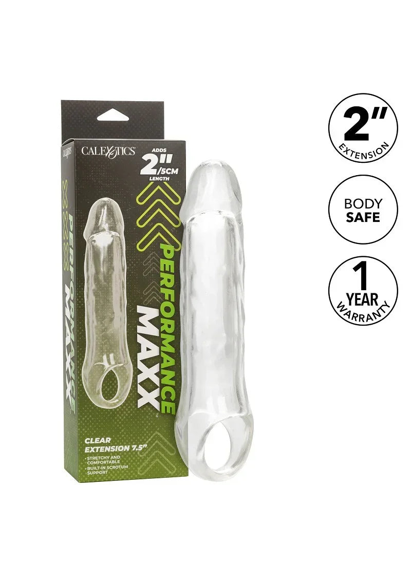 CalExoticsPerformanceMaxxClearExtension7.5_7 @ Happytoys Sexshop: online sex shop for Feeling Happy & Easy 😊 the erotic store owned by a woman