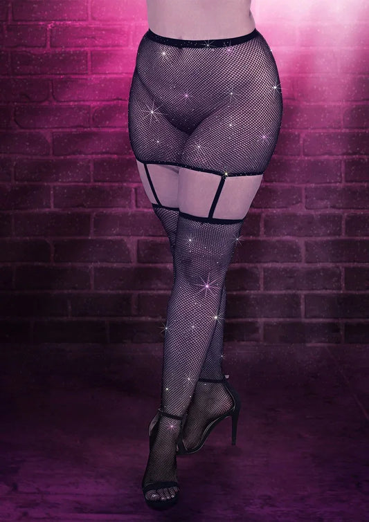 CalExoticsRadiancePlusSizeOnePieceGarterSkirtwithThighHighs1 @ Happytoys Sexshop: online sex shop for Feeling Happy & Easy 😊 the erotic store owned by a woman