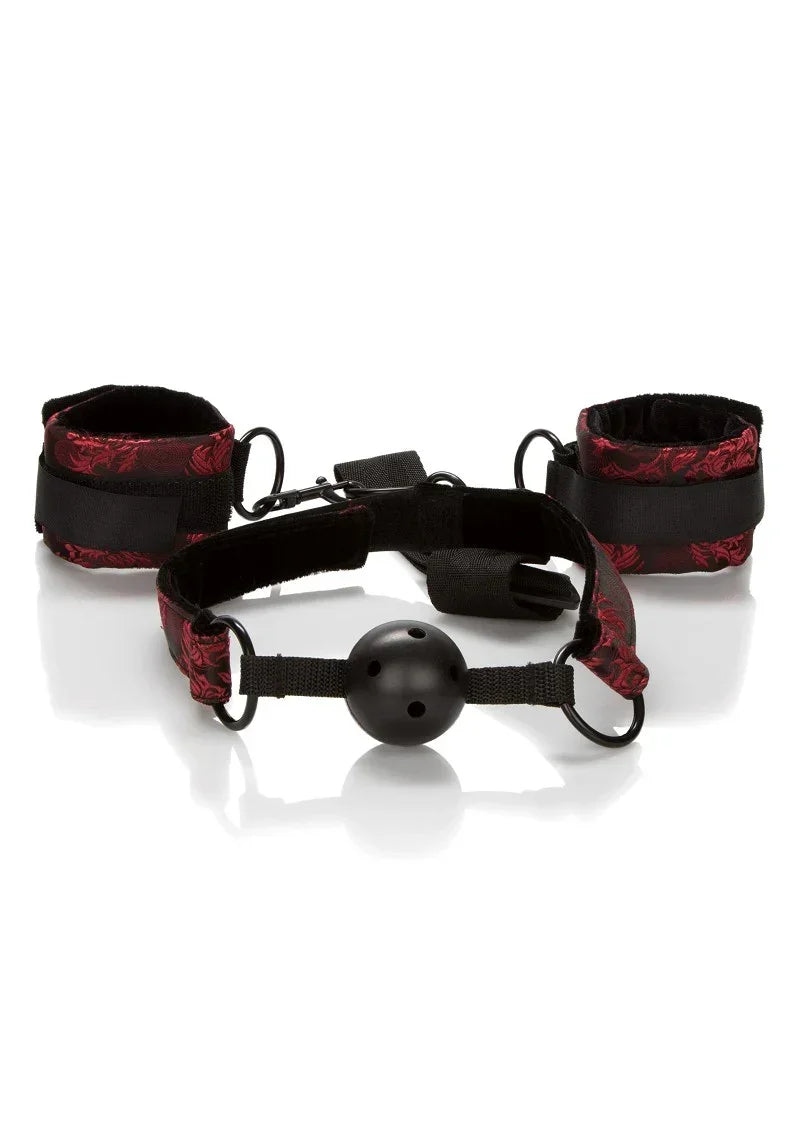 CalExoticsScandalBreathableBallGagMetHandboeien1 @ Happytoys Sexshop: online sex shop for Feeling Happy & Easy 😊 the erotic store owned by a woman