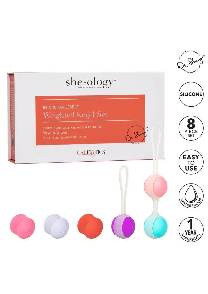 CalExoticsShe-ologyInterchangeableWeightedKegelSet6 @ Happytoys Sexshop: online sex shop for Feeling Happy & Easy 😊 the erotic store owned by a woman