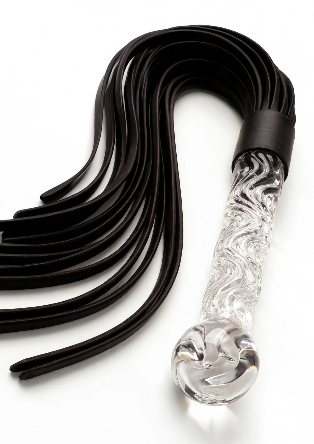 Bestel: Crystal Leather Whip ToyJoy Glass Worxx - bij Happytoys.nl, happytoys.be, Happytoys.ae: erotische sex webshop | liever Happy dan Easy ⭐⭐⭐⭐⭐