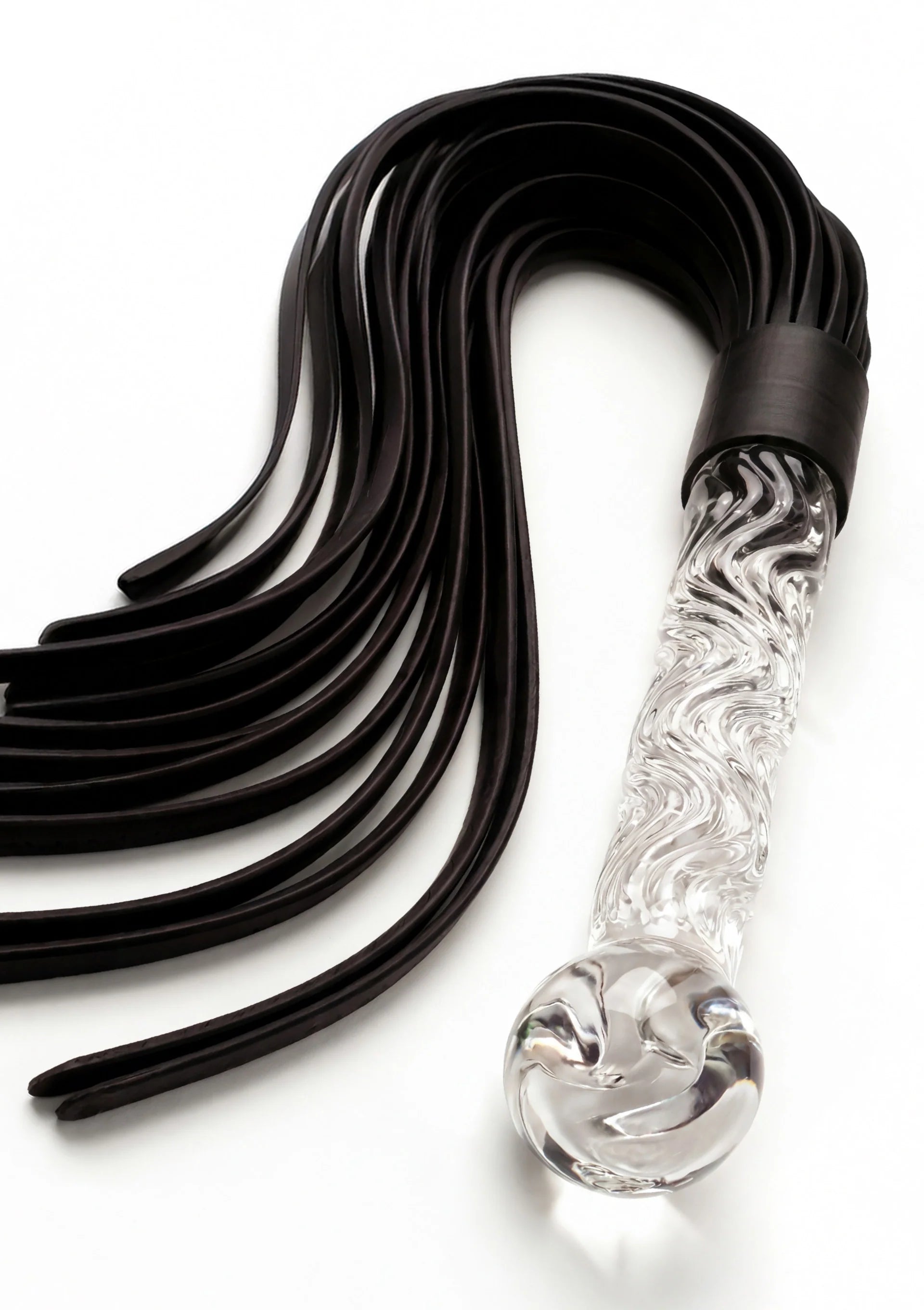 Beste vandaag nog: Crystal Leather Whip - bij Happytoys Sexshop: online sex shop for Feeling Happy & Easy 😊 - Default Title - 10624 - CLEAR