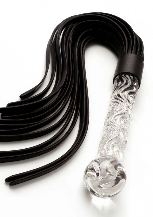Beste vandaag nog: Crystal Leather Whip - bij Happytoys Sexshop: online sex shop for Feeling Happy & Easy 😊 - Default Title - 10624 - CLEAR