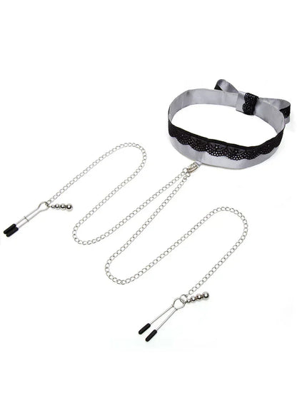 FiftyShadesofGreyPlayNiceSatin_LaceCollar_NippleClamps1 @ Happytoys Sexshop: online sex shop for Feeling Happy & Easy 😊 the erotic store owned by a woman