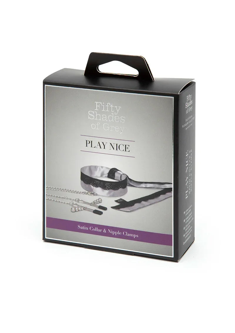 FiftyShadesofGreyPlayNiceSatin_LaceCollar_NippleClamps2 @ Happytoys Sexshop: online sex shop for Feeling Happy & Easy 😊 the erotic store owned by a woman