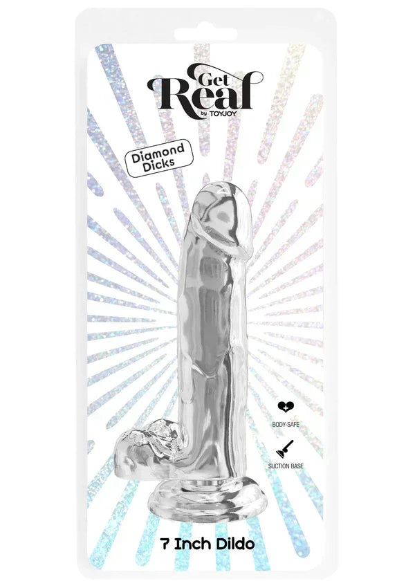 GetRealClearDildowithBalls7_byToyJoy2 @ Happytoys Sexshop: online sex shop for Feeling Happy & Easy 😊 the erotic store owned by a woman