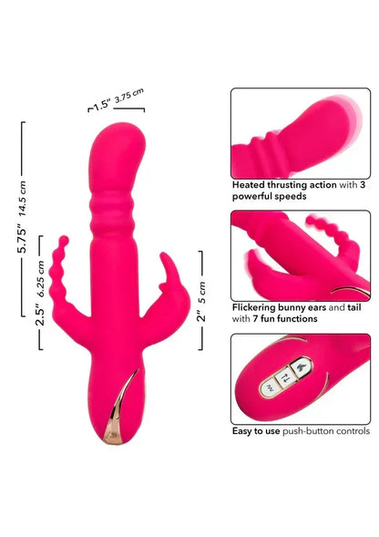 HeatedSiliconeTripleRabbitbyCalExotics3 @ Happytoys Sexshop: online sex shop for Feeling Happy & Easy 😊 the erotic store owned by a woman