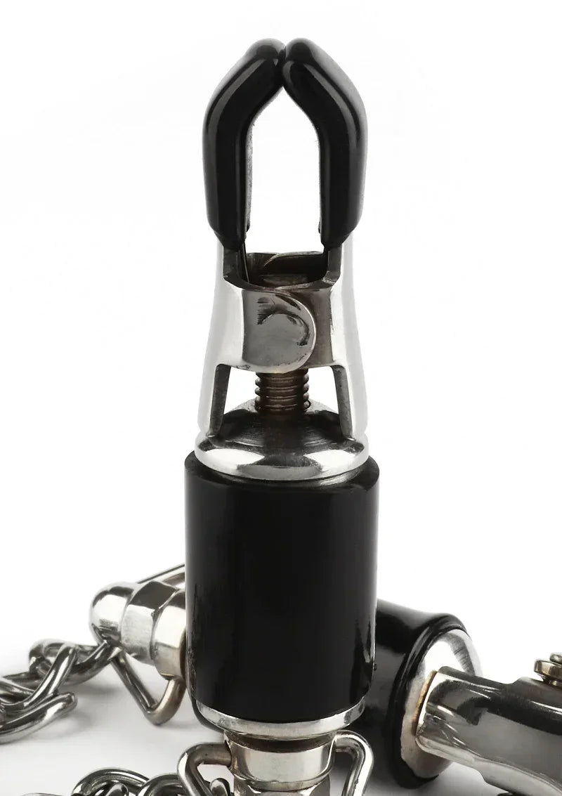 Mr.SteelBarrelTitClampsWithChain3 @ Happytoys Sexshop: online sex shop for Feeling Happy & Easy 😊 the erotic store owned by a woman