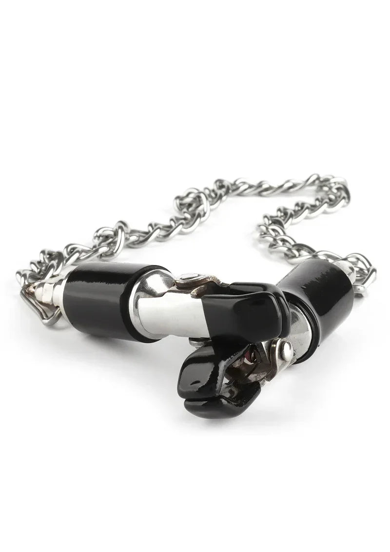 Mr.SteelBarrelTitClampsWithChain4 @ Happytoys Sexshop: online sex shop for Feeling Happy & Easy 😊 the erotic store owned by a woman