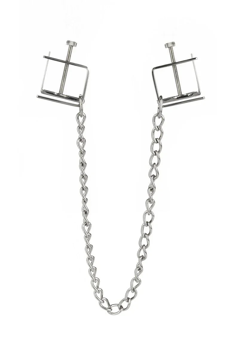 Mr.SteelPressNippleClampsWithChain2 @ Happytoys Sexshop: online sex shop for Feeling Happy & Easy 😊 the erotic store owned by a woman