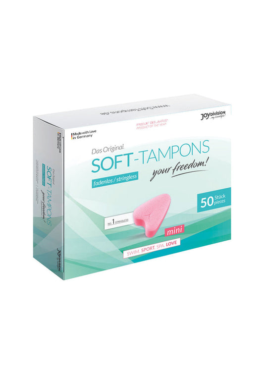 Bestel: Soft Tampons Mini (Box of 50) by Joy Division - bij Happytoys: de erotische sex webshop | liever Happy dan Easy ⭐⭐⭐⭐⭐ - Default Title - 93532 - NATUREL
