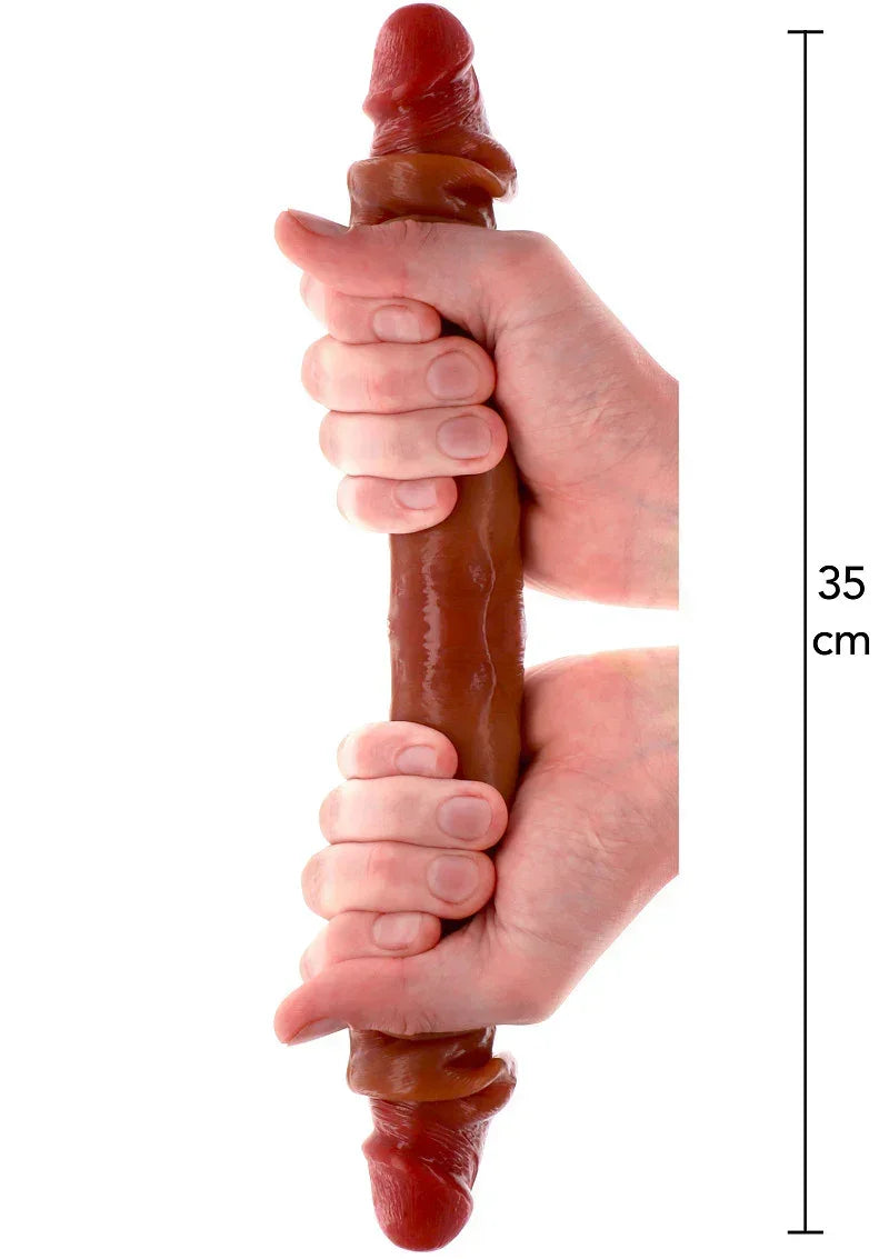 ToyJoyGetRealSiliconeForeskinDoubleDong35cm1 @ Happytoys Sexshop: online sex shop for Feeling Happy & Easy 😊 the erotic store owned by a woman