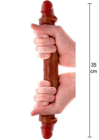 ToyJoyGetRealSiliconeForeskinDoubleDong35cm1 @ Happytoys Sexshop: online sex shop for Feeling Happy & Easy 😊 the erotic store owned by a woman